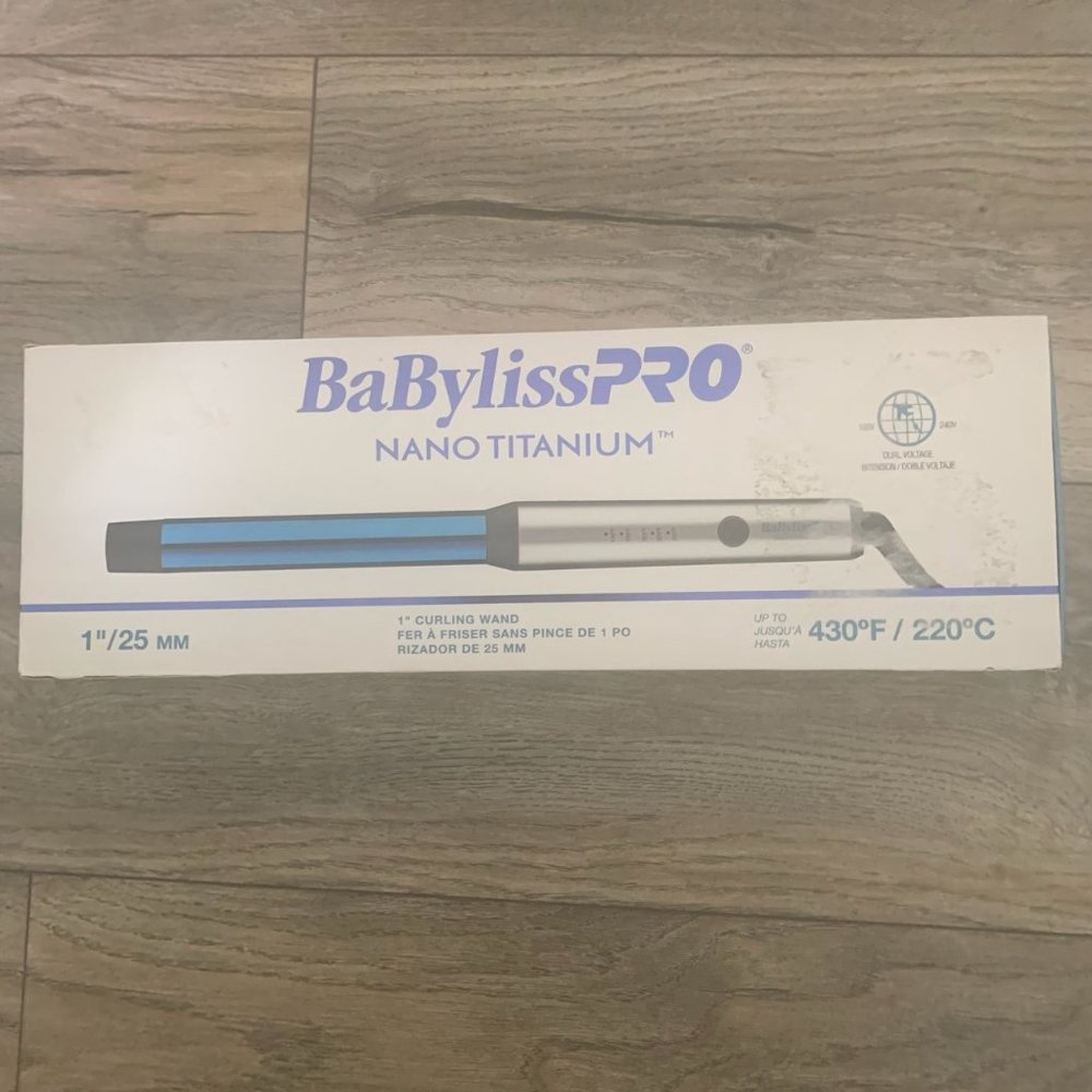 NEW BABYLISSPRO NANO TITANIUM 1" CURLING WAND
